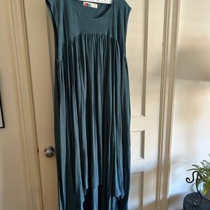 Elegant Teal High-Low Dress